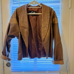 Elegant Tan Leather Jacket for Women